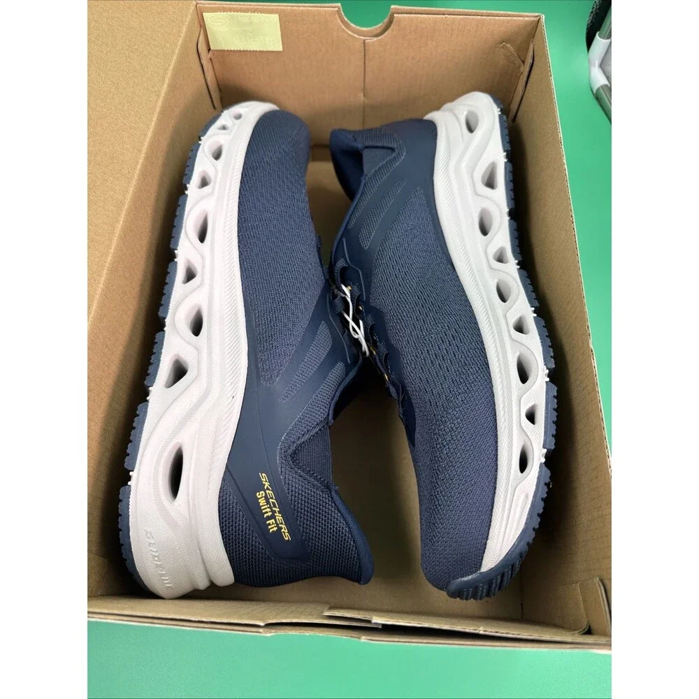 Skechers Swift Fit Hands Free Sneakers Men’s 13 Navy Memory Foam Shoes New